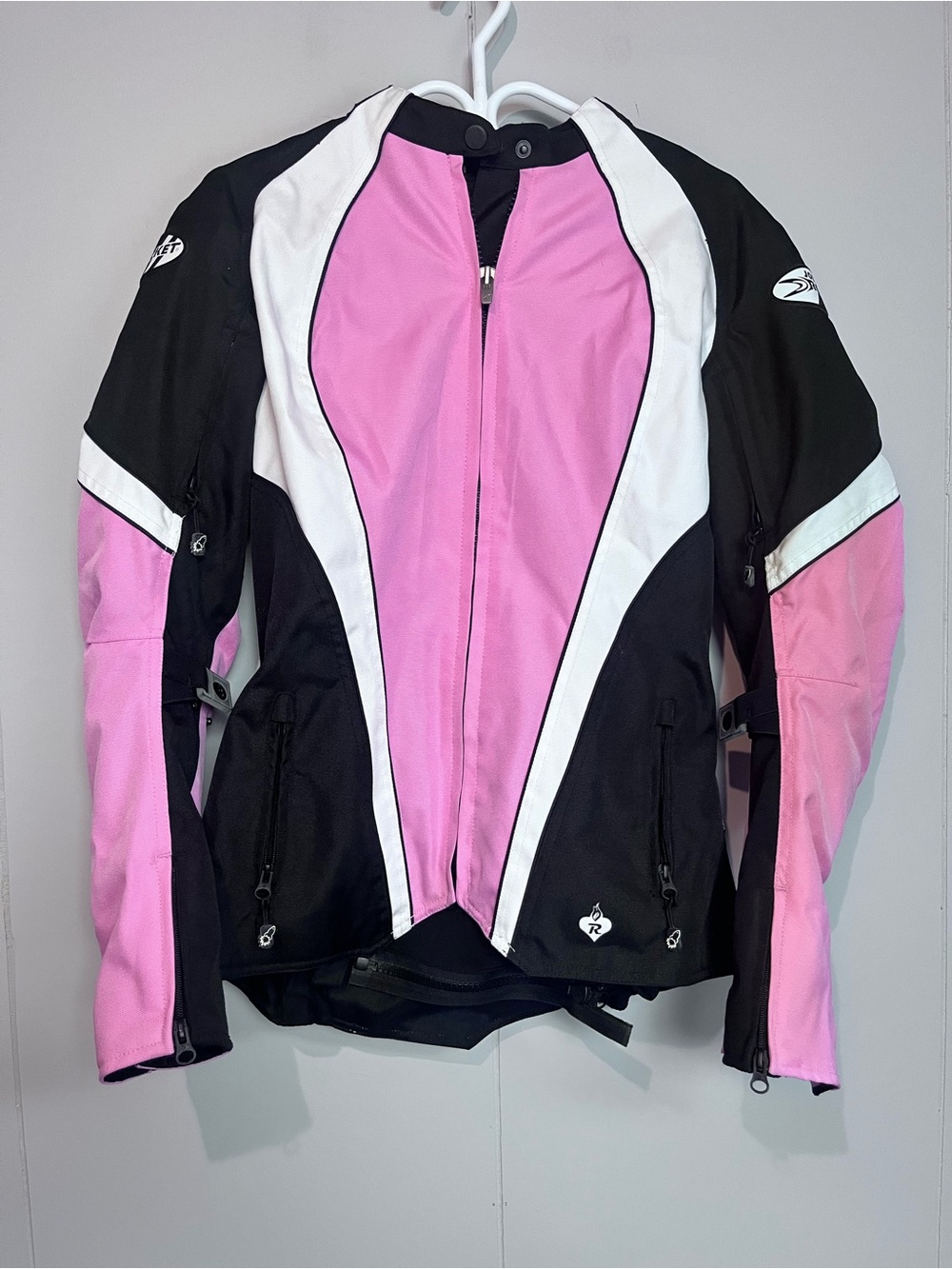 Joe Rocket Women’s Small Pink Black White Armoured Motorcycle Jacket